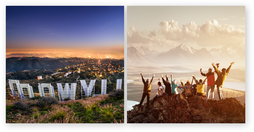 Global Incentives Hollywood sign with people on a cliff